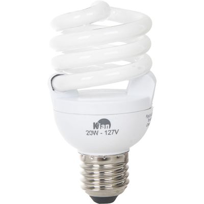 Lâmpada Mini Espiral 20W Kian Branca 127V