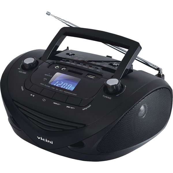 Rádio com MP3 Player, AM/FM, Entradas USB, Auxiliar e Cartão SD Vicini VC-5050