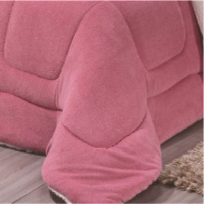 Edredom Coberdrom Fenix Solteiro Sherpa e Manta - Rosa