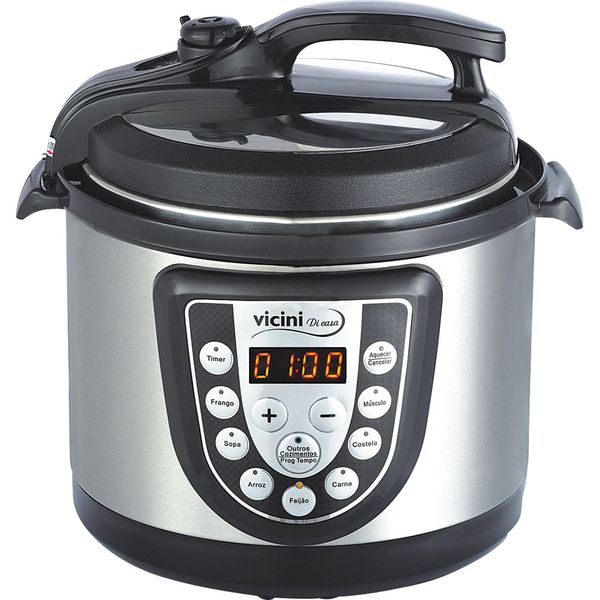 Panela de Pressão Elétrica Digital Antiaderente 800W Vicini EPV-862 220V