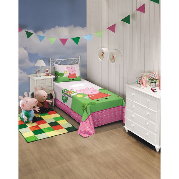 Jogo de Cama Infantil 2 Peças Peppa Pig Lepper