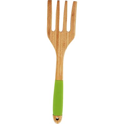 Garfo de Bambu com Cabo de Silicone Anji Verde