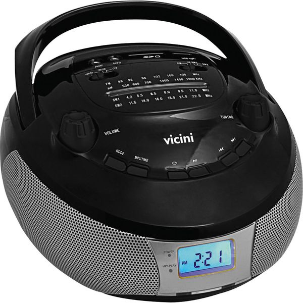 Rádio com MP3 Player AM/FM Potência 5WRMS Entradas USB Auxiliar e Cartão SD Vicini VC5-055