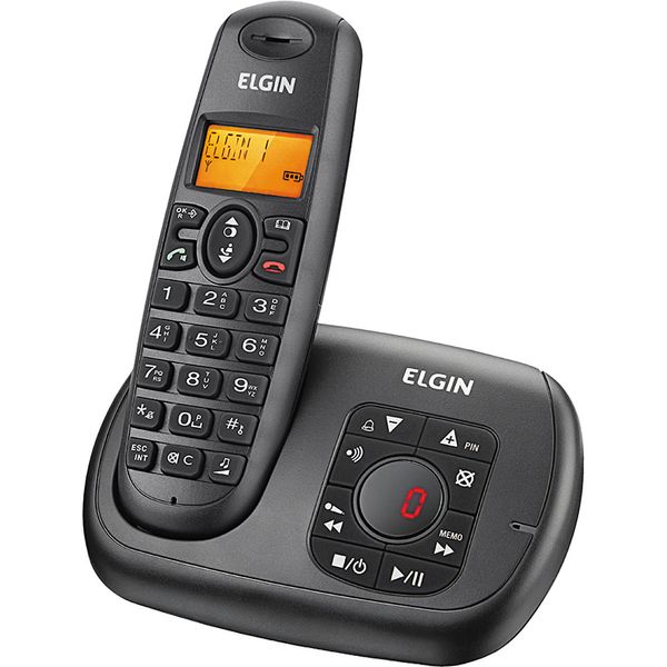 Telefone sem Fio com Dect 6.0 Identificador Viva Voz e Secretária Elgin TSF700SE - Preto