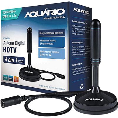 Antena Digital Interna/Externa Aquário DTV-100