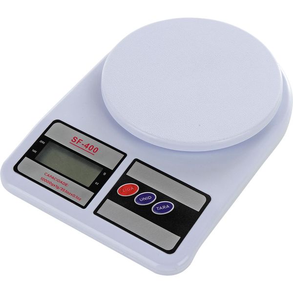 Balança de Cozinha 10Kg Digital Cazza Branca