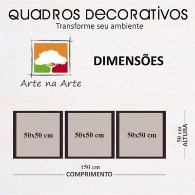 Conjunto Quadros Decorativos 3 peças 50x50 Gamer