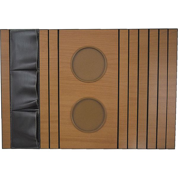 Lugar Americano de Madeira para Sofá com Porta Copos e Porta Controle Top Flex Mel