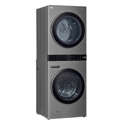 Lavadora e Secadora Elétrica Smart LG WashTower 17kg Aço Escovado AIDD WK17VS6A 220V