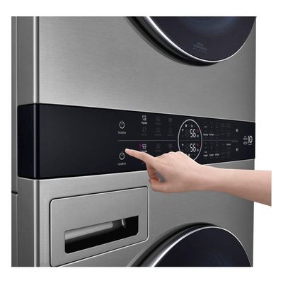 Lavadora e Secadora Elétrica Smart LG WashTower 17kg Aço Escovado AIDD WK17VS6A 220V
