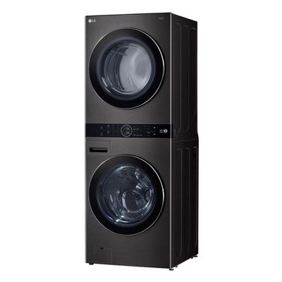 Lavadora e Secadora Elétrica Smart LG WashTower 17kg Aço Escovado Preto AIDD WK17BS6A 220V