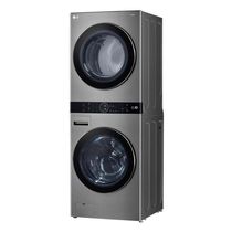 Lavadora e Secadora Elétrica Smart LG WashTower 17kg Aço Escovado AIDD WK17VS6A 220V