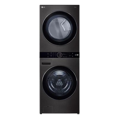 Lavadora e Secadora Elétrica Smart LG WashTower 17kg Aço Escovado Preto AIDD WK17BS6A 220V