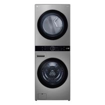 Lavadora e Secadora Elétrica Smart LG WashTower 17kg Aço Escovado AIDD WK17VS6A 220V