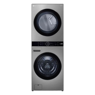 Lavadora e Secadora Elétrica Smart LG WashTower 17kg Aço Escovado AIDD WK17VS6A 220V