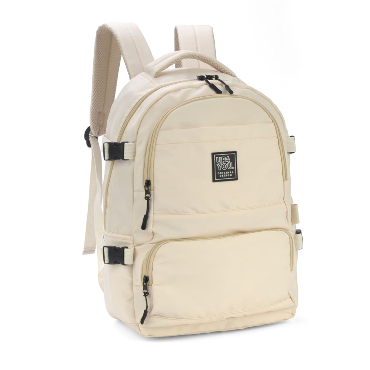 Mochila Juvenil De Costas Reforçada Bege - Up4you