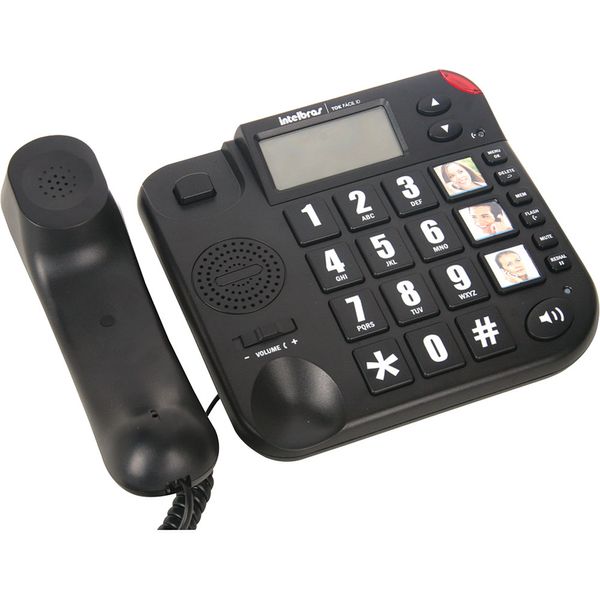 Telefone com Identificador Viva Voz Teclas Grandes Tok Fácil ID Intelbras - Preto