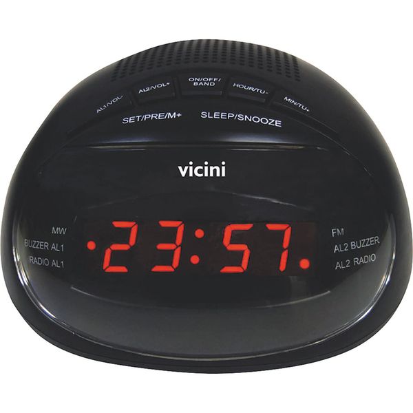 Rádio Relógio com AM/FM, Alarme e Função Soneca Vicini VC-18