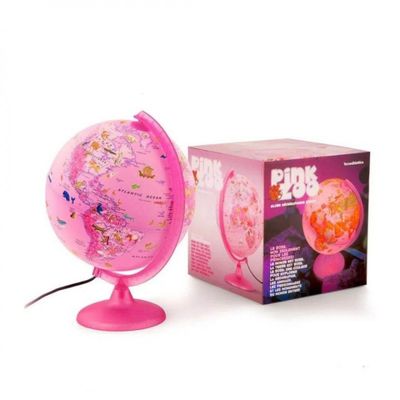 Globo Terrestre Pink Zoo 25cm Em Português - Tecnodidattica