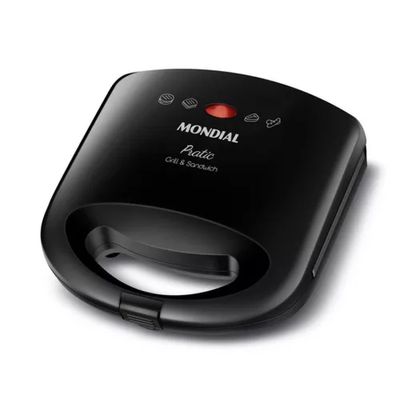 Grill E Sanduicheira Pratic Sn-01 750w Preta Mondial 110v Cor:Preto