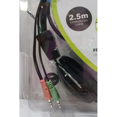 Headphone Microfone Hi-Fi Controle Volume Maxmax Fio 2.5M