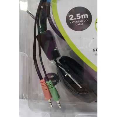 Headphone Microfone Hi-Fi Controle Volume Maxmax Fio 2.5M