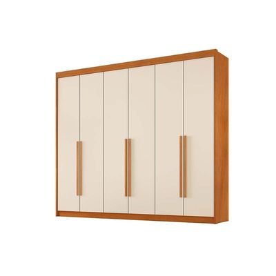 Guarda Roupa Casal 6 Portas e 6 Gavetas Versalhes Cinamomo - Conquista