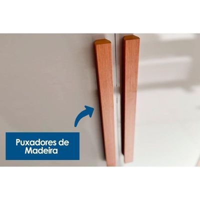 Guarda Roupa Casal 6 Portas e 4 Gavetas Denver Naturale/Off White - Rufato