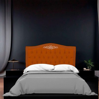 Cabeceira King Size Estofada Para Cama Box Maitê Veludo Cor Terracota