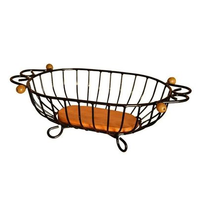 Fruteira De Mesa Rustica Ferro E Madeira Artesanal