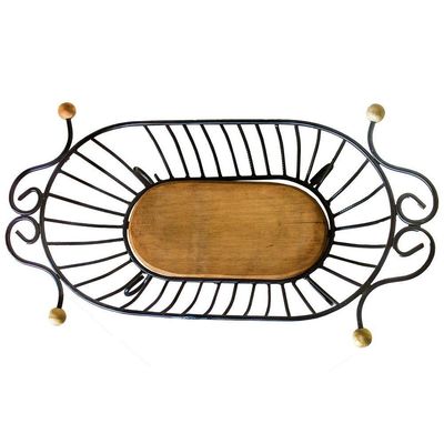 Fruteira De Mesa Rustica Ferro E Madeira Artesanal