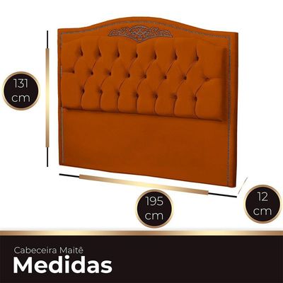 Cabeceira King Size Estofada Para Cama Box Maitê Veludo Cor Terracota