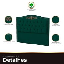 Cabeceira King Size Estofada Para Cama Box Maitê Veludo Cor Verde Esmeralda