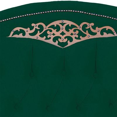 Cabeceira King Size Estofada Para Cama Box Maitê Veludo Cor Verde Esmeralda