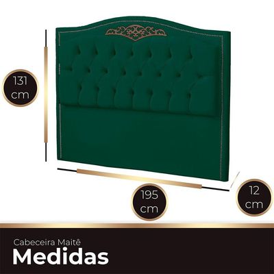 Cabeceira King Size Estofada Para Cama Box Maitê Veludo Cor Verde Esmeralda