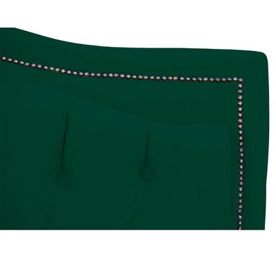 Cabeceira King Size Estofada Para Cama Box Maitê Veludo Cor Verde Esmeralda