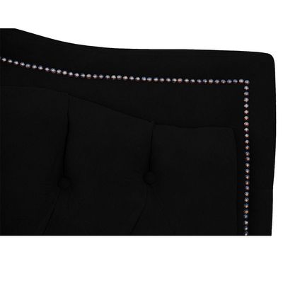 Cabeceira King Size Estofada Para Cama Box Maitê Veludo Cor Preto