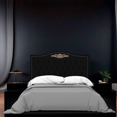 Cabeceira King Size Estofada Para Cama Box Maitê Veludo Cor Preto