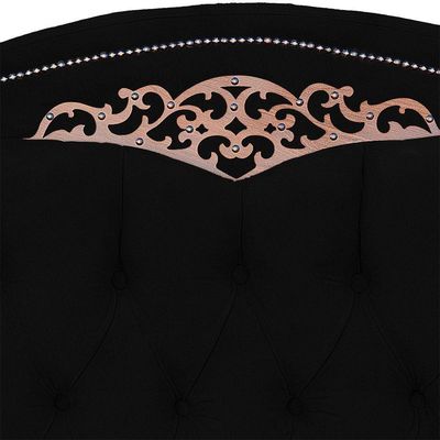 Cabeceira King Size Estofada Para Cama Box Maitê Veludo Cor Preto