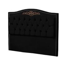 Cabeceira Casal Queen Size Estofada Para Cama Box Maitê Veludo Cor Preto