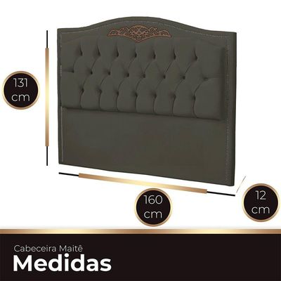 Cabeceira Casal Queen Size Estofada Para Cama Box Maitê Veludo Cor Tabaco