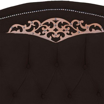 Cabeceira King Size Estofada Para Cama Box Maitê Veludo Cor Marrom
