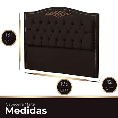 Cabeceira King Size Estofada Para Cama Box Maitê Veludo Cor Marrom