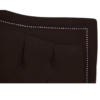 Cabeceira King Size Estofada Para Cama Box Maitê Veludo Cor Marrom