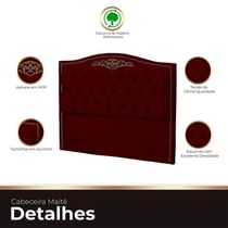 Cabeceira King Size Estofada Para Cama Box Maitê Veludo Cor Marsala