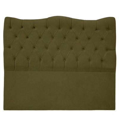Cabeceira Casal Queen Para Cama Box Estofada Dunas Veludo Cor Chocolate