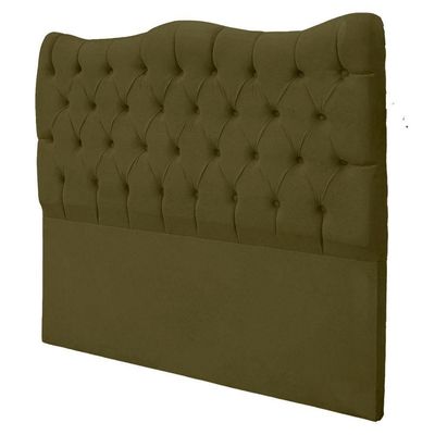 Cabeceira Casal Queen Para Cama Box Estofada Dunas Veludo Cor Chocolate