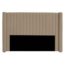 Cabeceira Casal Queen Size Estofada Para Cama Box Alicia Veludo Bege Escuro