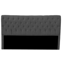 Cabeceira Casal Queen Estofada Para Cama Box Glass Veludo Cor Cinza Chumbo