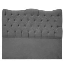 Cabeceira Casal Para Cama Box Estofada Dunas Veludo Cinza Escuro